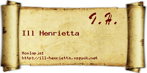 Ill Henrietta névjegykártya